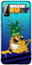 Voor Huawei P smart 2020 Gekleurd tekeningpatroon Zeer transparant TPU beschermhoes (ananas)