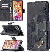 Voor iPhone 11 Pro Max Bijpassende kleur Krokodiltextuur Horizontale flip PU lederen tas met portemonnee & houder & kaartsleuven (zwart)