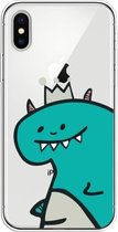 Voor iPhone XS Max Lucency Painted TPU Protective (Crown Dinosaur)