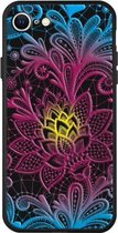 Voor iPhone SE 2020 patroon afdrukken reliëf TPU mobiele hoes (oogverblindend kant)