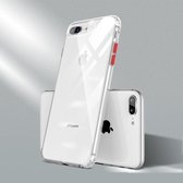 Voor iPhone 7/8 Kleurknop Helder Volledige dekking Schokbestendig TPU-hoesje (rood)