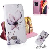Voor iPhone 12 Pro Max Gekleurde tekening Horizontale flip lederen hoes, met houder & kaartsleuven en portemonnee (Magnolia Flower)