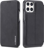 Voor iPhone 12 Pro Max LC.IMEEKE Hon Ancient Series horizontale flip lederen tas met houder en kaartsleuf (zwart)
