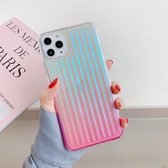 Voor iPhone 11 Galvaniseren Gradiënt Koffer Streep TPU Beschermhoes (Roze)