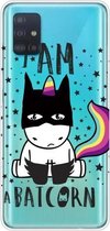 Voor Galaxy A31 schokbestendig geverfd transparant TPU beschermhoes (Batman)