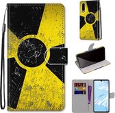 Voor Huawei P30 Gekleurde Tekening Cross Textuur Horizontale Flip PU Lederen Case met Houder & Kaartsleuven & Portemonnee & Lanyard (Geel Zwart Logo)