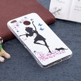 Voor Xiaomi Redmi 4X Noctilucent Dancing Girl Pattern TPU Soft Back Case Beschermhoes