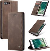 CaseMe-013 Multifunctionele Retro Frosted Horizontale Flip Leren Case voor iPhone 7 Plus / 8 Plus, met Kaartsleuf & Houder & Portemonnee (Koffie)