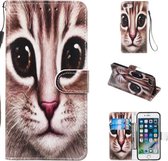 Leren beschermhoes voor iPhone SE 2020 & 8 & 7 (Coffee Cat)