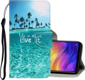 Voor Xiaomi Redmi Note 7 3D Gekleurde Tekening Horizontale Flip PU Lederen Case met Houder & Kaartsleuven & Portemonnee (Kokospalm)