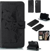 Veerpatroon Litchi Texture Horizontale Flip Leren Case met Portemonnee & Houder & Kaartsleuven voor iPhone XR (Zwart)