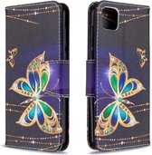 Voor Huawei Y5P / Honor 9S Gekleurde Tekening Patroon Horizontale Flip Leren Case met Houder & Kaartsleuven & Portemonnee (Grote Vlinder)
