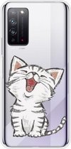 Voor Huawei Honor X10 5G schokbestendig geverfd TPU beschermhoes (lachende kat)