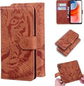 Voor Motorola Moto G Play (2021) Tiger Embossing Pattern Horizontale Flip lederen tas met houder & kaartsleuven & portemonnee (bruin)