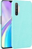 Voor OPPO Realme XT / X2 / K5 schokbestendige krokodiltextuur PC + PU-hoes (lichtgroen)