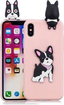 Voor iPhone XS Max 3D Cartoon patroon schokbestendig TPU beschermhoes (schattige hond)