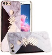 Voor Huawei P Smart (Enjoy 7S) Hot Stamping Geometrische Marmer IMD Craft TPU Beschermhoes (Ananas)