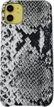 Voor iPhone 11 Snake Skin-patroon PU + PVC-materiaal Schokbestendige mobiele beschermhoes (grijs)