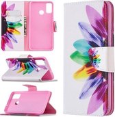 Voor Huawei Honor 9X Lite Gekleurde Tekening Patroon Horizontale Flip Leren Case met Houder & Kaartsleuven & Portemonnee (Zonnebloem)