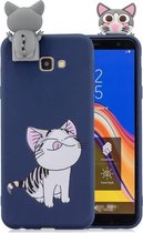 Voor Galaxy A5 (2017) Cartoon schokbestendige TPU beschermhoes met houder (kat)