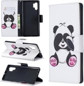 Gekleurde tekening patroon horizontaal Flip lederen tas met houder & kaartsleuven & portemonnee voor Galaxy Note10 + (Shy Panda)