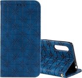 Voor Sony Xperia L4 Lucky Flowers Embossing Pattern Magnetische horizontale flip lederen tas met houder en kaartsleuven (blauw)