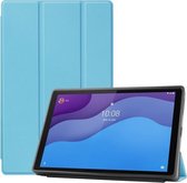 Voor Lenovo Tab M10 HD 2e generatie TB-X306 Zwenkwielpatroon Horizontale Flip Tablet PC Beschermende lederen tas met Tri-fold beugel en slaapfunctie (hemelsblauw)