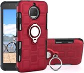 Voor Motorola Moto G5S 2 in 1 Cube PC + TPU beschermhoes met 360 graden draaien zilveren ringhouder (rood)