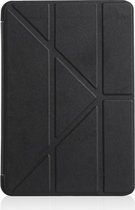 Millet Texture PU + Silica Gel Full Coverage Leather Case voor iPad Mini 2019, met multi-opvouwbare houder (zwart)