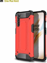 Voor OnePlus Nord Magic Armor TPU + pc combinatiehoes (rood)