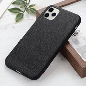 Litchi Texture lederen opvouwbare beschermhoes voor iPhone 12 Pro Max (zwart)