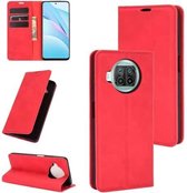 Voor Geschikt voor Xiaomi Mi 10T Lite Retro-skin Business magnetische zuignap lederen tas met houder & kaartsleuven & portemonnee (rood)