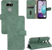 Voor LG K31 / Aristo 5 Effen Kleur Huidgevoel Magnetische Gesp Horizontale Flip Kalf Textuur PU Lederen Case met Houder & Kaartsleuven & Portemonnee (Groen)