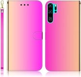 Voor Huawei P30 Pro Geïmiteerd Spiegeloppervlak Horizontale Flip Leren Case met Houder & Kaartsleuven & Portemonnee & Lanyard (Kleurverloop)