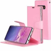 GOOSPERY SONATA DAGBOEK Horizontale lederen flip-hoes voor Galaxy S10, met houder en kaartsleuven en portemonnee (roze)