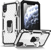 Voor iPhone XR Cool Armor PC + TPU schokbestendig hoesje met 360 graden rotatie ringhouder (zilver)