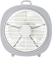 Retro USB Opladen Nachtlampje Kleine ventilator Kantoor Mute Desktop Roterende windkap (wit)
