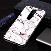 Marmeren patroon Soft TPU Case voor Nokia 6.1 Plus (Nokia X6) (wit)