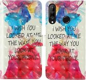 Voor Huawei P30 Lite / nova 4E 3D-schilderij Gekleurde tekening Patroon Horizontaal Flip TPU + PU lederen tas met houder & kaartsleuven & portemonnee & lanyard (Engels alfabet)