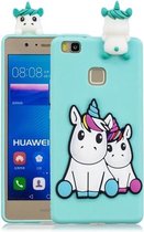 Voor Huawei P9 Lite 3D Cartoon patroon schokbestendig TPU beschermhoes (paar eenhoorn)