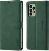 Voor Samsung Galaxy A72 Forwenw F1 Serie Mat Sterk Magnetisme Horizontale Flip Leren Case met Houder & Kaartsleuven & Portemonnee & Fotolijst (Groen)