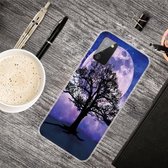 Voor Samsung Galaxy A02s schokbestendig geverfd transparant TPU beschermhoes (Moon Tree)