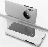 Voor Huawei Y9a 2020 / Enjoy 20 Plus vergulde spiegel horizontale flip lederen tas met houder (zilver)
