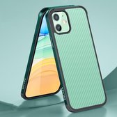 SULADA luxe 3D koolstofvezel getextureerd schokbestendig metaal + TPU frame hoesje voor iPhone 11 (donkergroen)