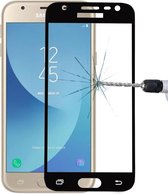 Voor Galaxy J3 (2017) (EU-versie) 0,26 mm 9H hardheid van het oppervlak 2.5D gebogen zeefdruk Volledig scherm Gehard glas Screen Protector (zwart)