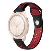 Dubbele kleur polsband horlogeband voor Galaxy Watch 42 mm (rood zwart)