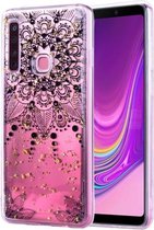 Cartoon patroon goudfolie stijl Dropping Glue TPU zachte beschermhoes voor Galaxy A9 (2018) (Datura)