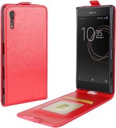 Voor Sony Xperia XZs / XZ Crazy Horse Texture Verticale Flip lederen tas met kaartsleuf en fotolijst (rood)