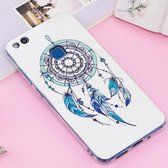 Voor Huawei P10 Lite Noctilucent IMD Feather Dream Catcher Pattern Soft TPU Case Protector Cover