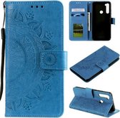 Voor Xiaomi Redmi Note 8 Totem Bloem Reliëf Horizontale Flip TPU + PU lederen tas met houder & kaartsleuven & portemonnee (blauw)